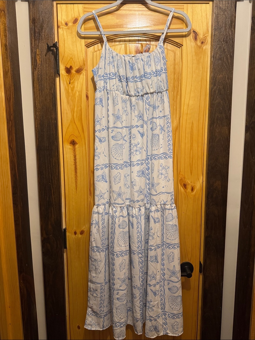 Discreet nautical Print Maxi Dress large